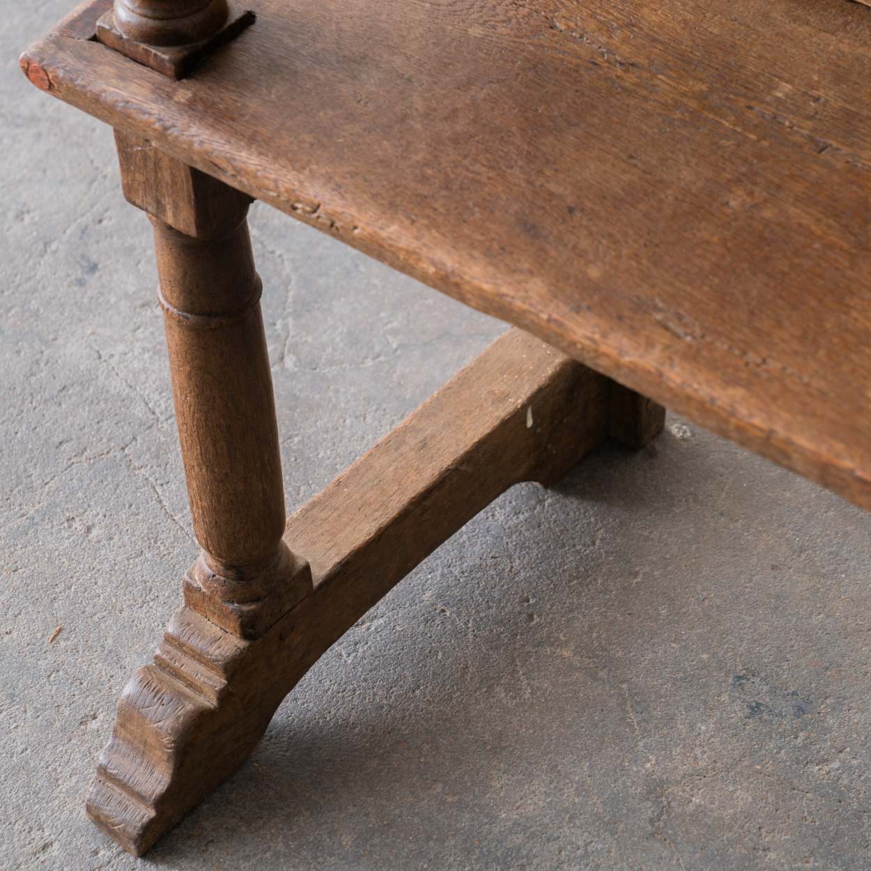 Antique English Four Seater Church Bench Magnolia