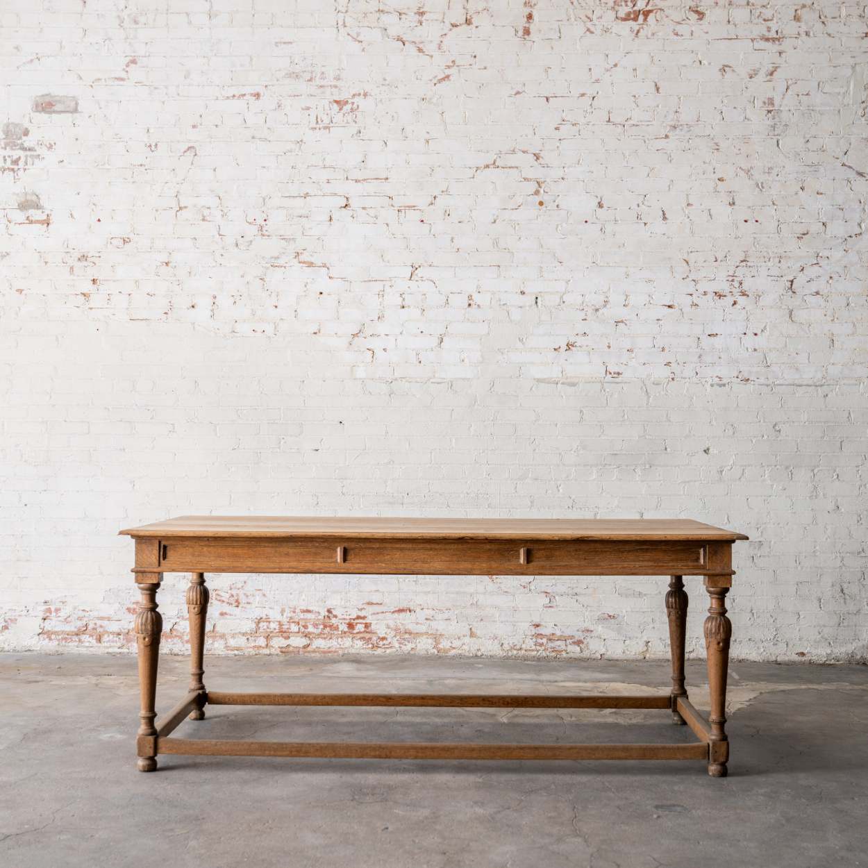 Antique Solid Oak Refectory Table From Europe