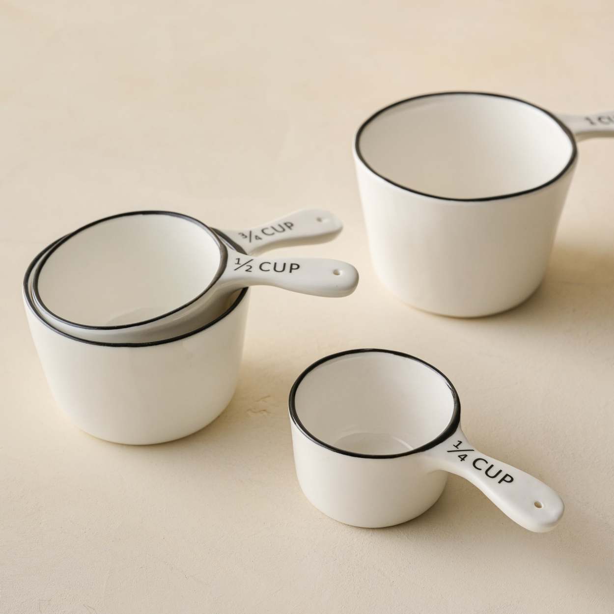  Ceramic Measuring Cup Set of 4 with Handle for Baking