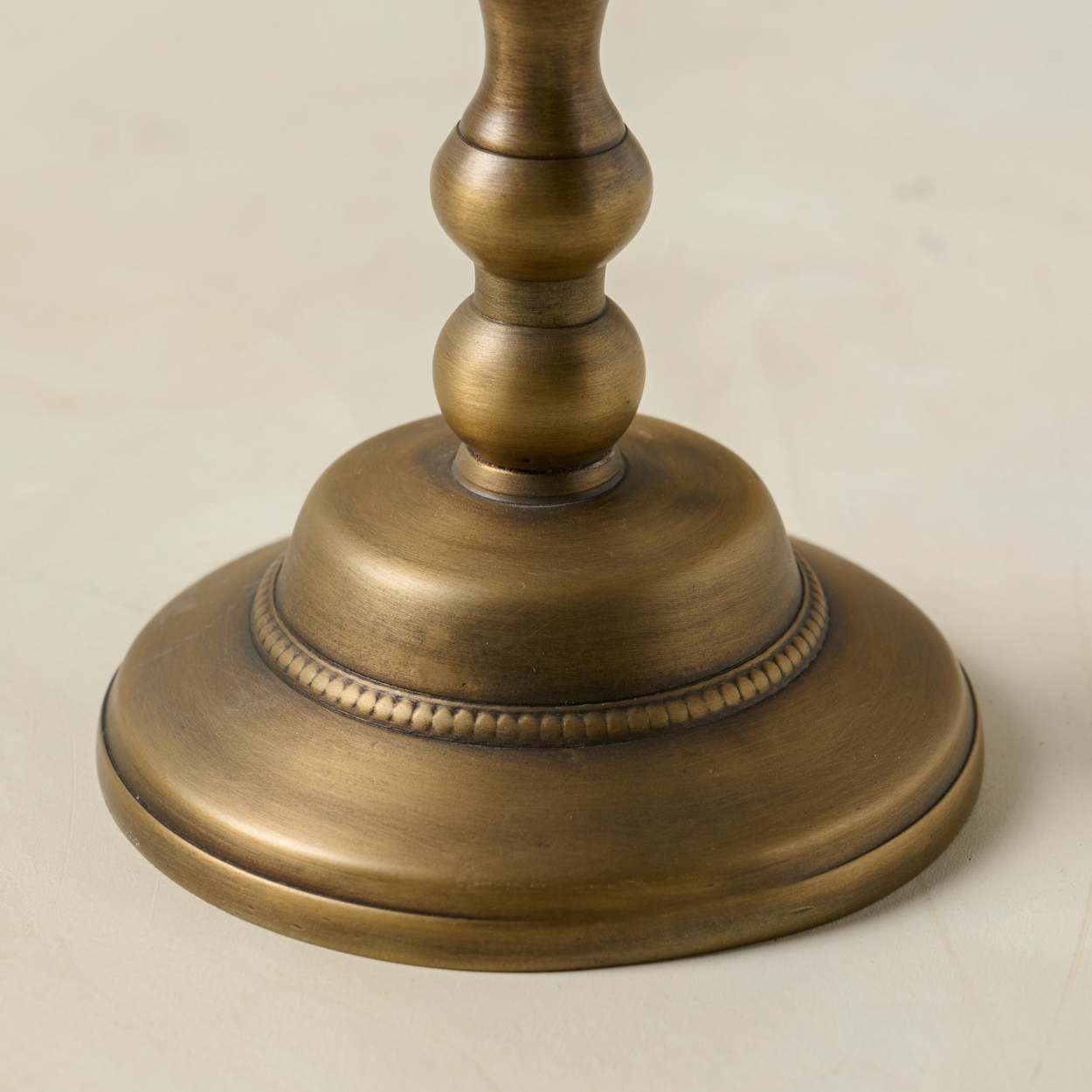 Wide Bottom Antique Brass Candle Holders