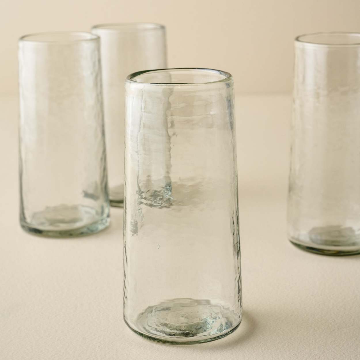 Scalloped Clear Tumbler Glass Cup