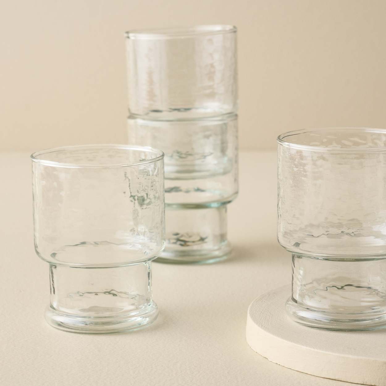 Vintage Stackable Smoke Glass Small Tumblers
