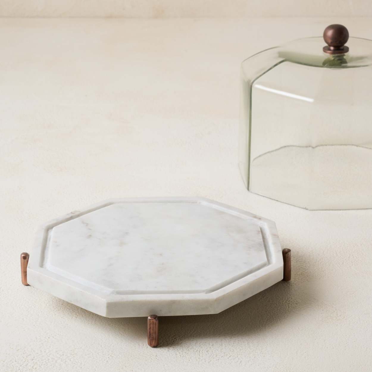 Marble and Copper Cake Stand - Magnolia