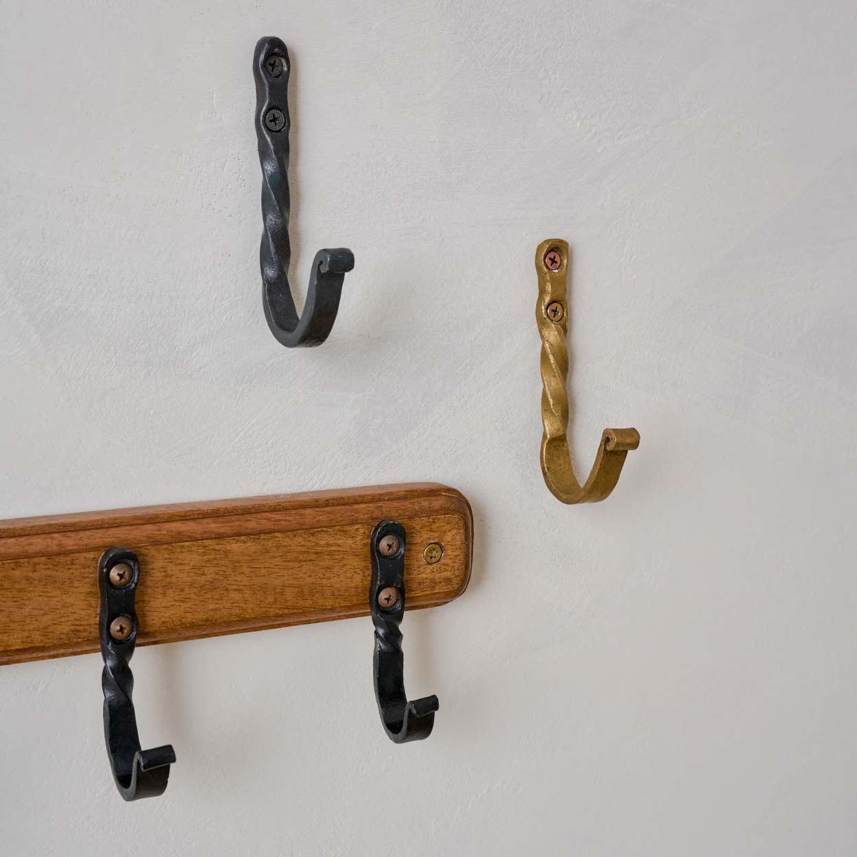 Coat Rack 24 Decorative Coat Hanger, Hand Forged Iron Coat Hooks Add  Character to Any Rustic Interior Decor Ball End Style, Six Hooks 