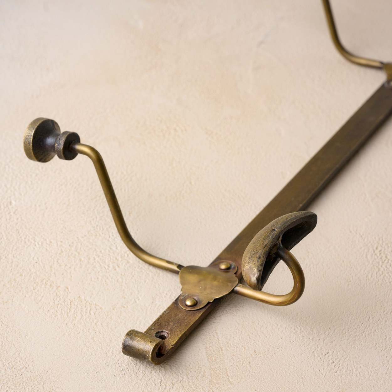 2 Solid Antique Brass Double Coat Hooks w. Oval Backplate 3 x 2 #C9