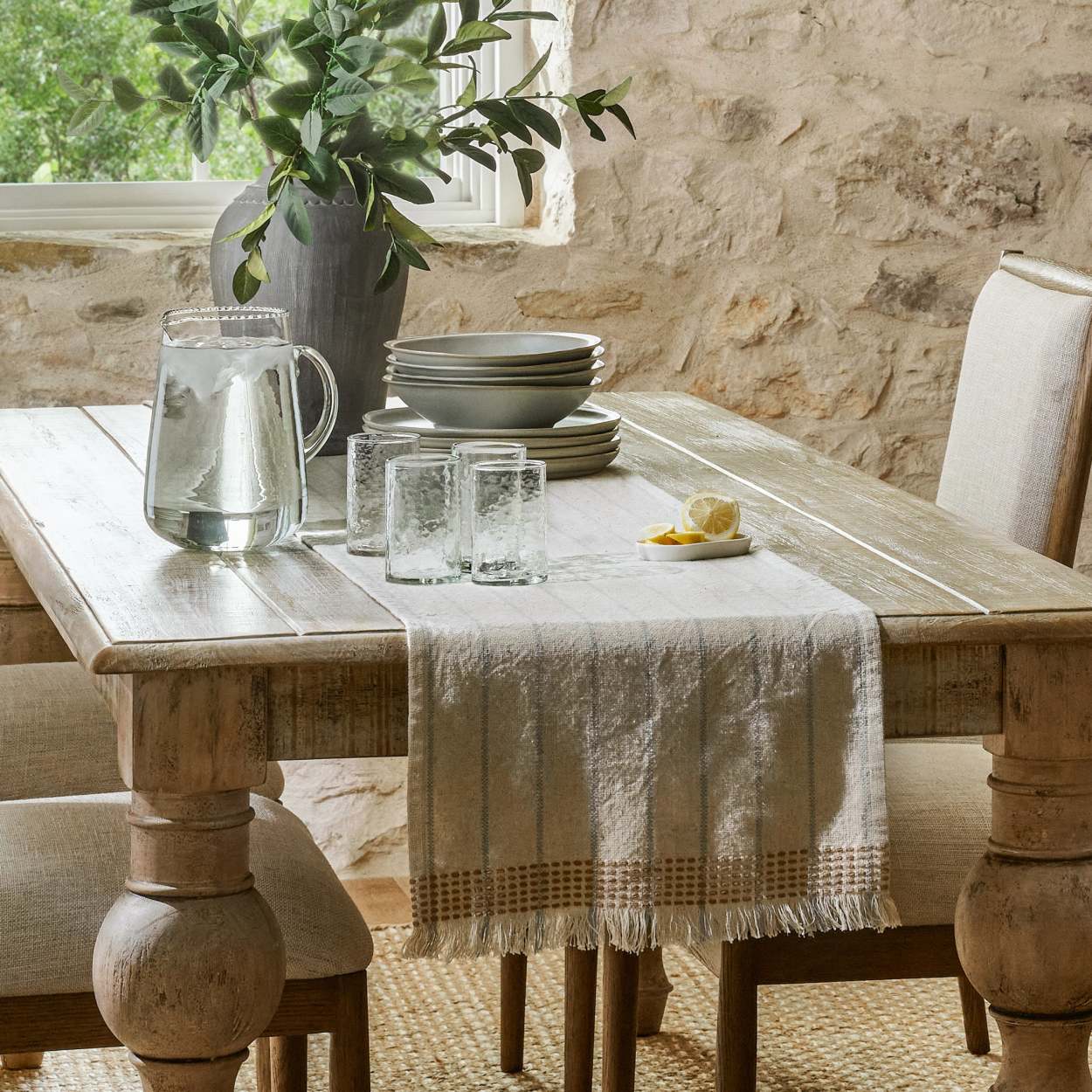 Striped table hot sale runner