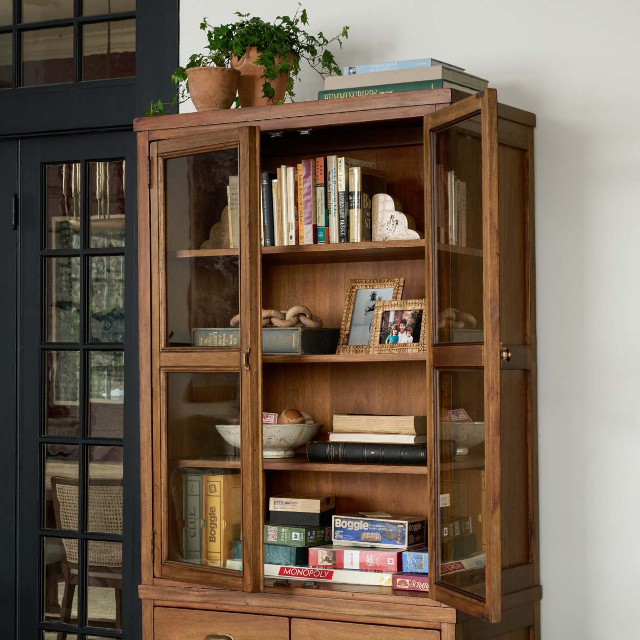 Wood curio cabinet magnolia home discount