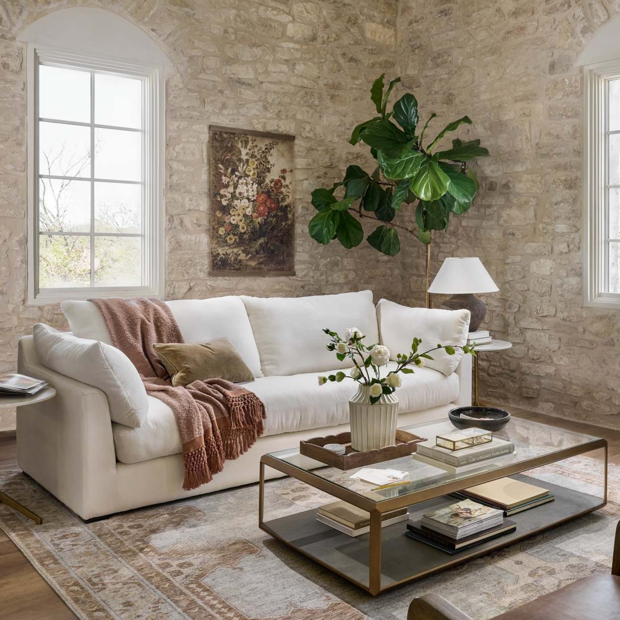 White shadow top box coffee table