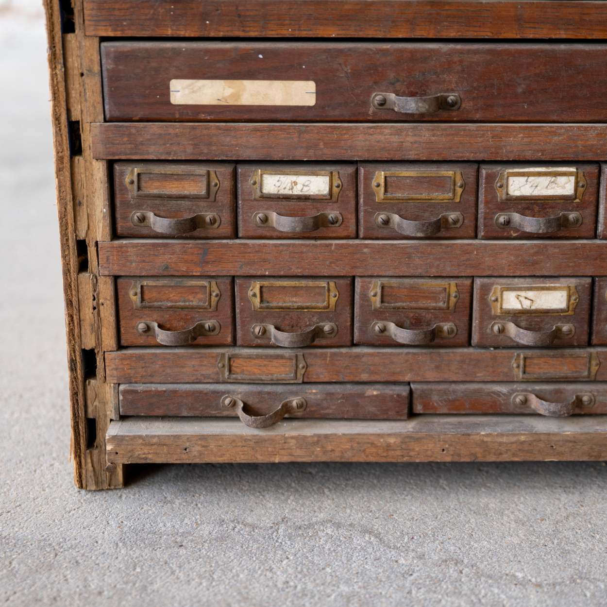 Antique Oak Multi Drawer Card Log I Magnolia