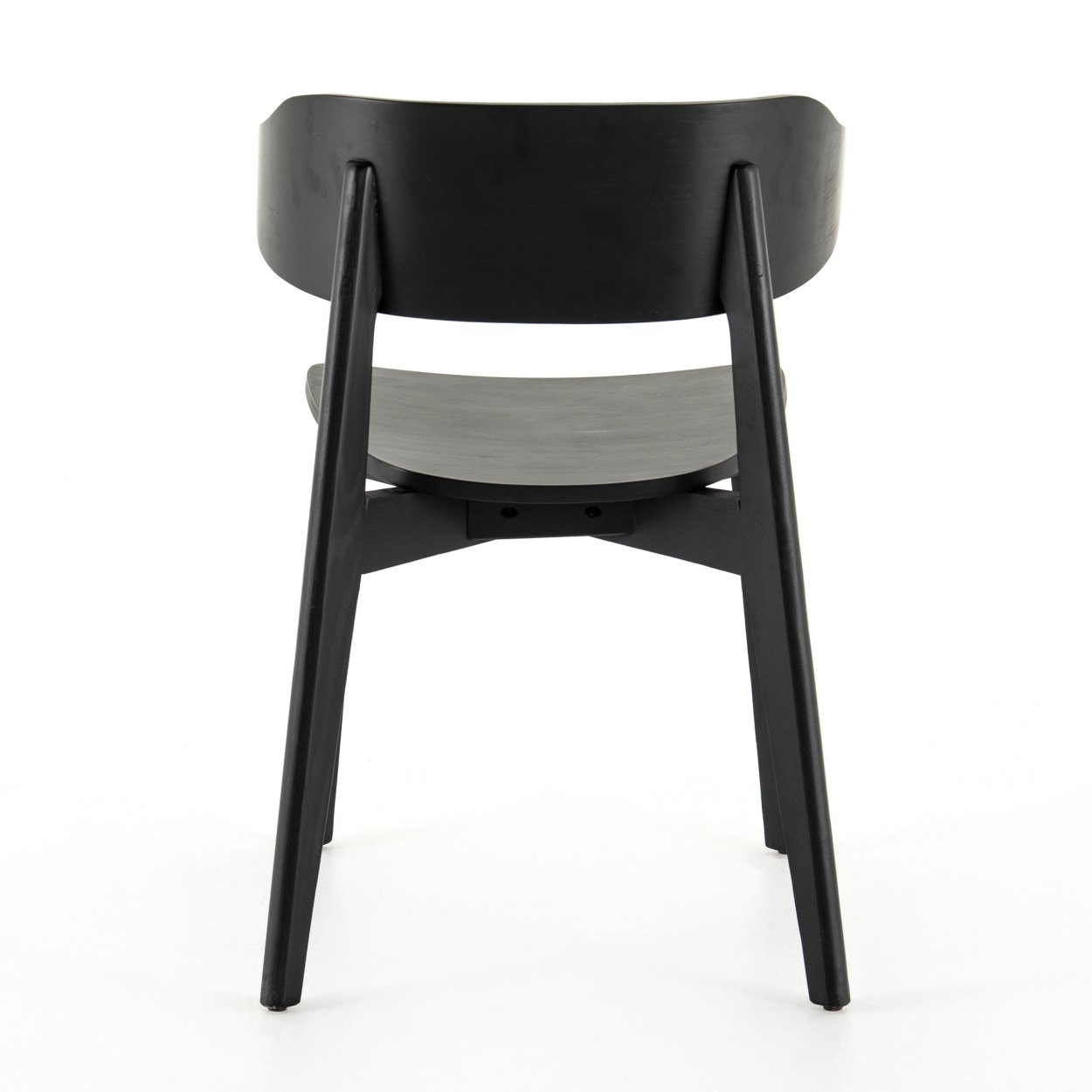Black curved back dining chair discount