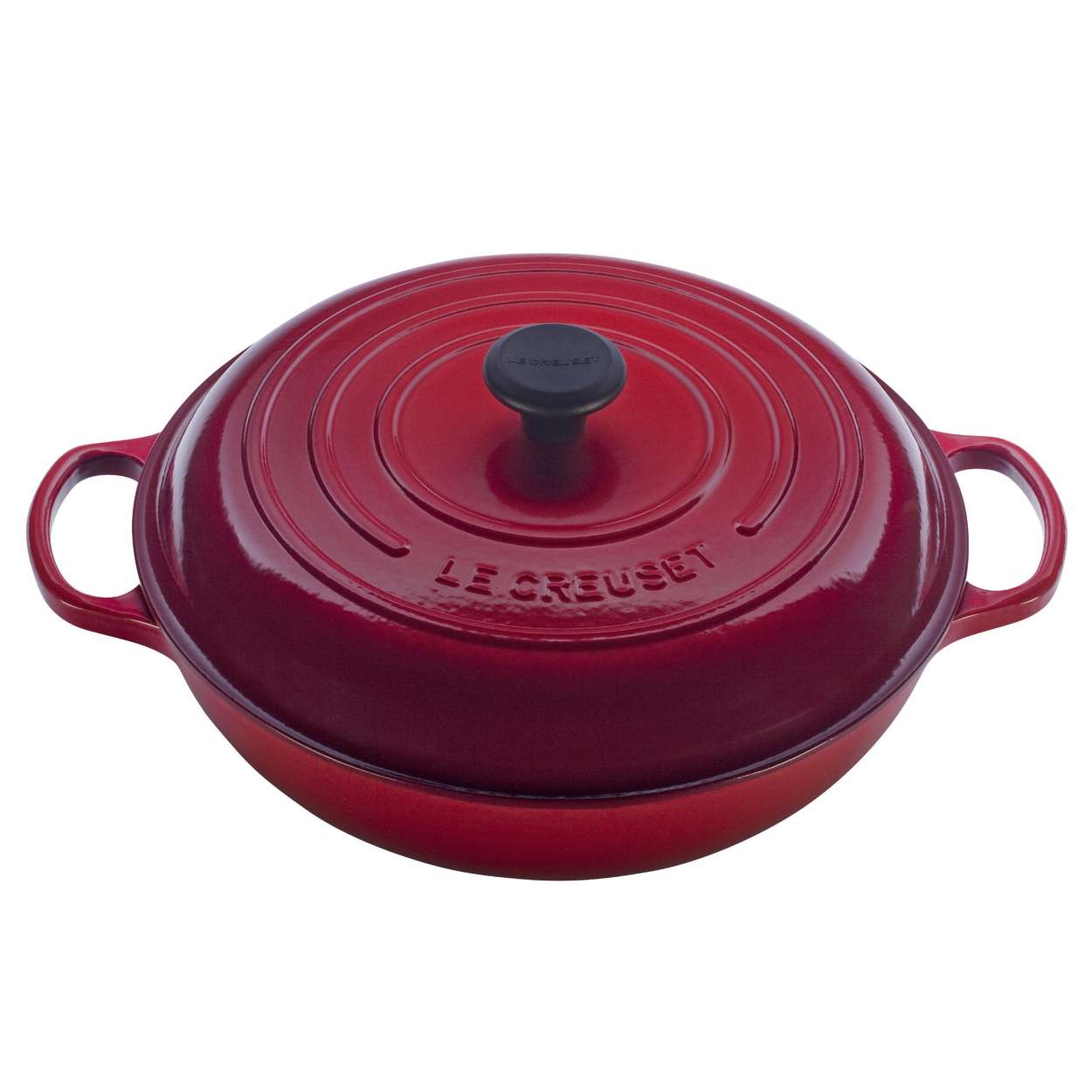 Le Creuset Enameled Cast Iron Bistro Grill Pan, 12-2/3-Inch, Cherry