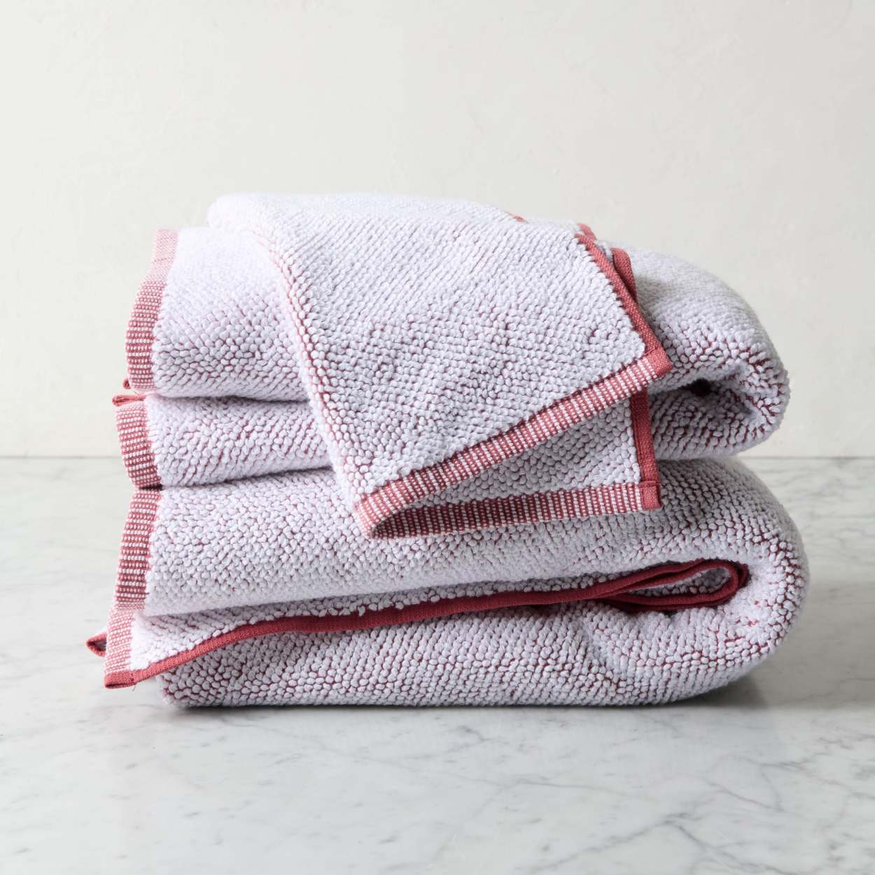 Rust and White Woven Kitchen Towel Set of 2