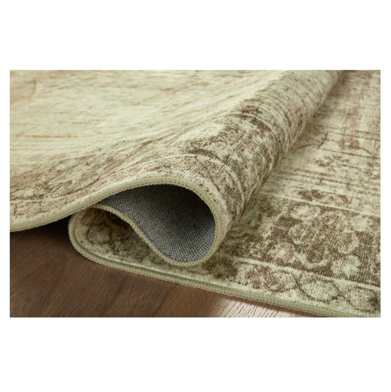 Magnolia Home by Joanna Gaines x Loloi Sinclair Machine Washable Natural / Sage Area Rug Rug Size: Rectangle 3'6 x 5'6