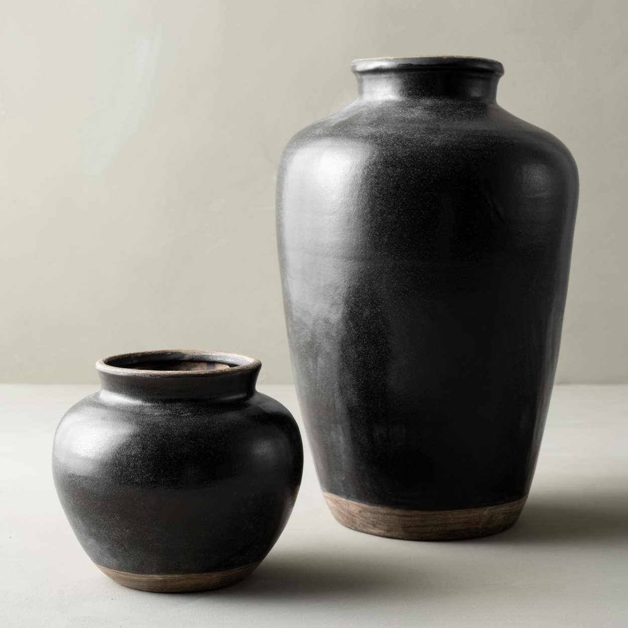 Marcel Distressed Black Ceramic Vase - Magnolia
