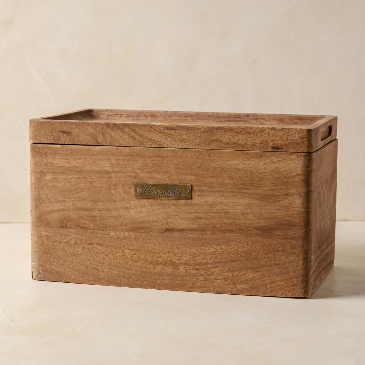 Magnolia Antiqued Wood Storage Box - Magnolia