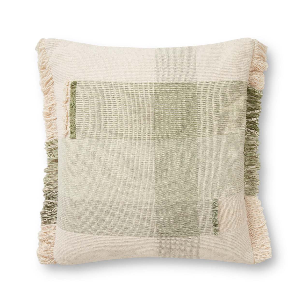 Green top plaid pillow