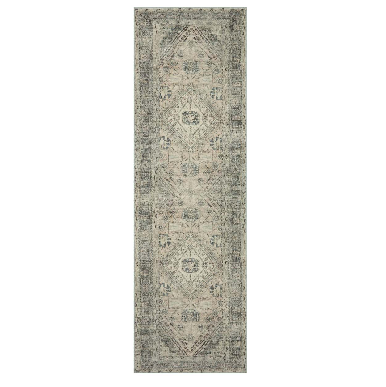 Magnolia Home by Joanna Gaines x Loloi Sinclair Machine Washable Natural / Sage Area Rug Rug Size: Rectangle 3'6 x 5'6