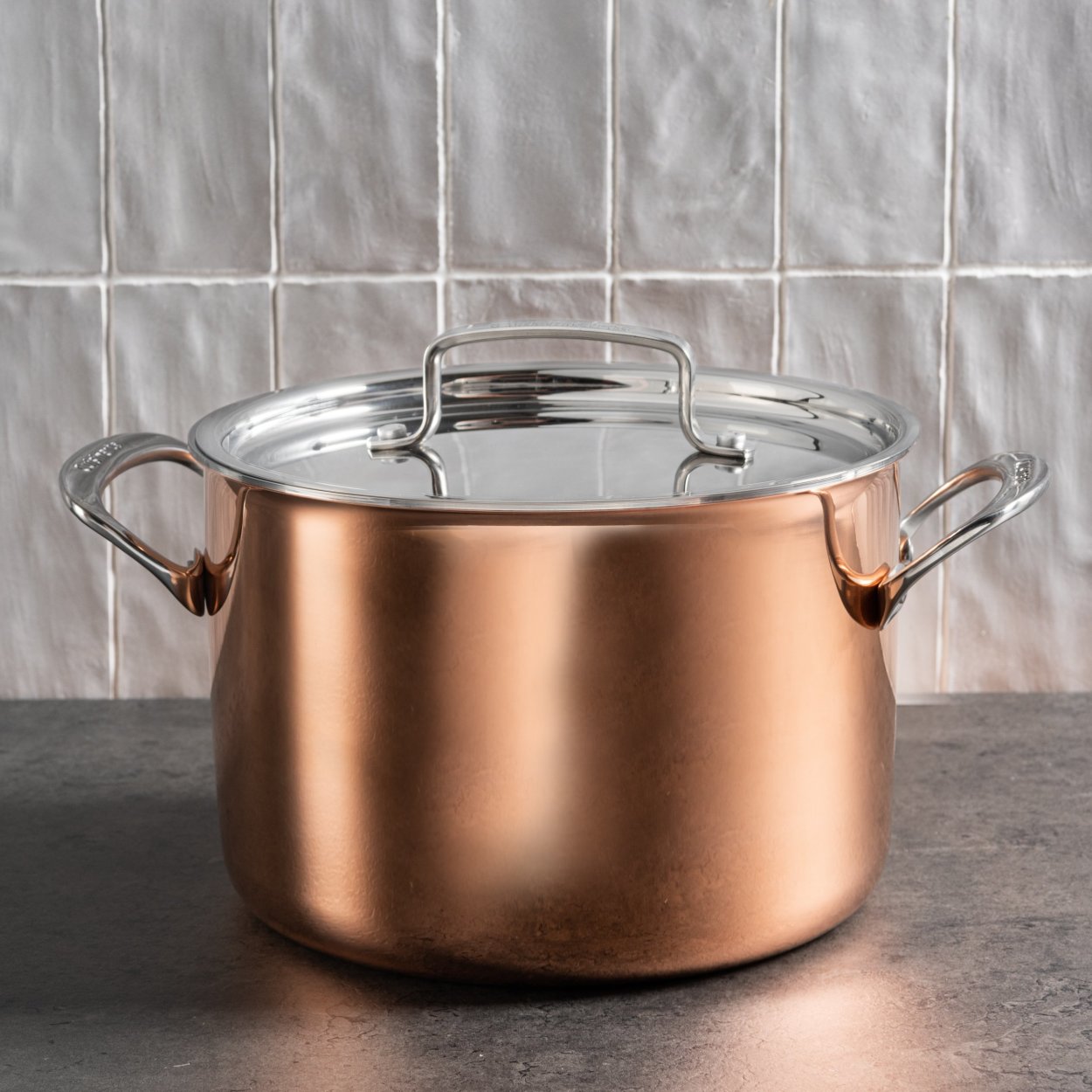 Copper Bottom Sears 8 Quart Stock Pot, Stainless Steel With Copper