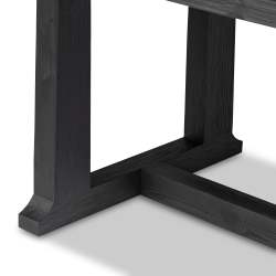 Holden Table in black pine legs up close
