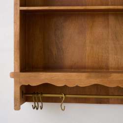 Daphne Wooden Wall Shelf close up of hooks on bottom of shelf