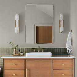 medium grey with tan interior paint named gatherings shown painted on bathroom wall