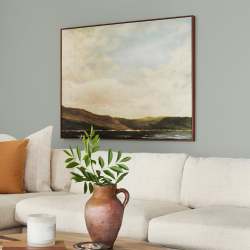 Frosty mint green with beige notes interior paint named early riser shown painted on living room wall