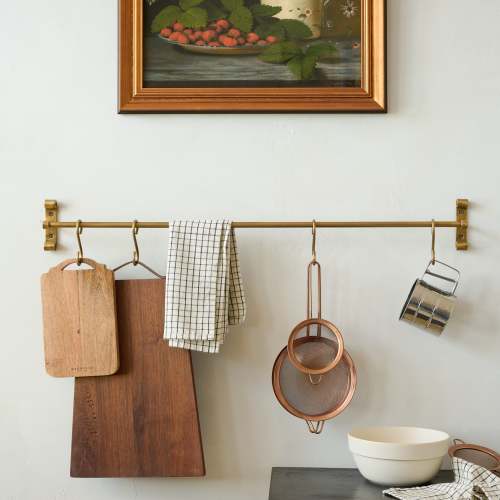 Grant Wood and Brass Single Hook - Magnolia