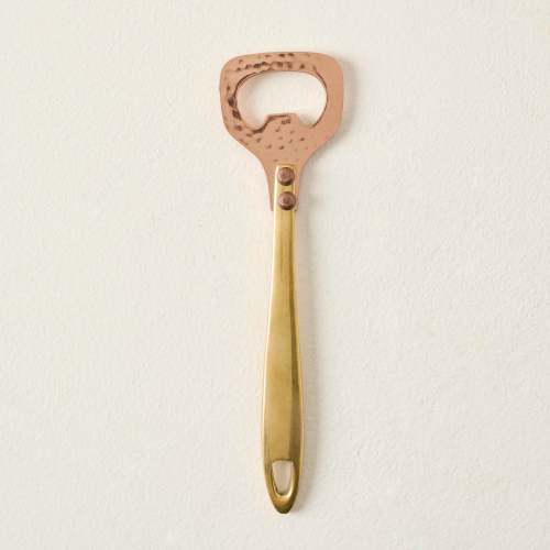 Hammered Copper and Gold Bottle Opener On sale for $14.99, discounted from $20.00