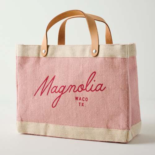 Magnolia Script Blush Market Tote $48.00