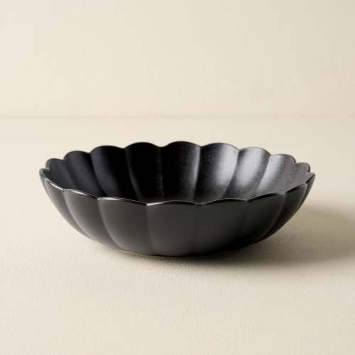 Black Scalloped Serving Bowl On sale for $24.99, discounted from $30.00