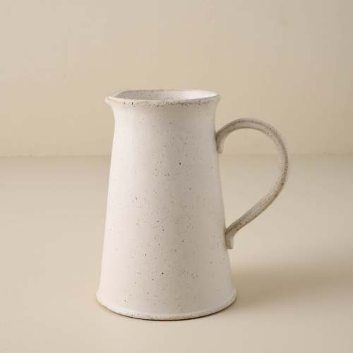 French White Speckle Pitcher On sale for $24.99, discounted from $30.00