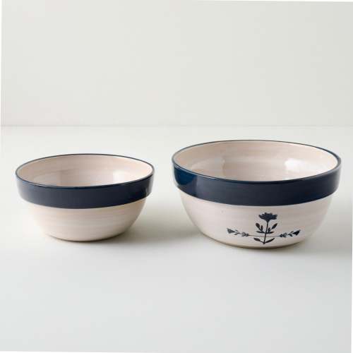 Lila Floral Mixing Bowl Set of Two On sale for $39.99, discounted from $60.00