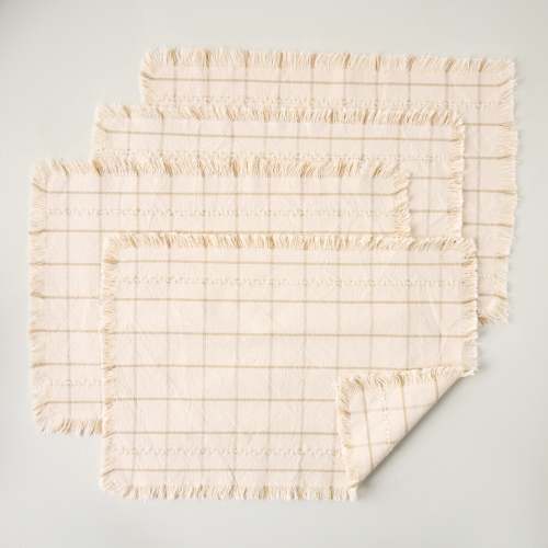 Woven Grid Placemat Set of Four On sale for $19.99, discounted from $32.00