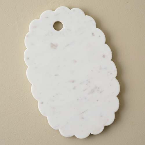 White Marble Scalloped Serving Board $20.00