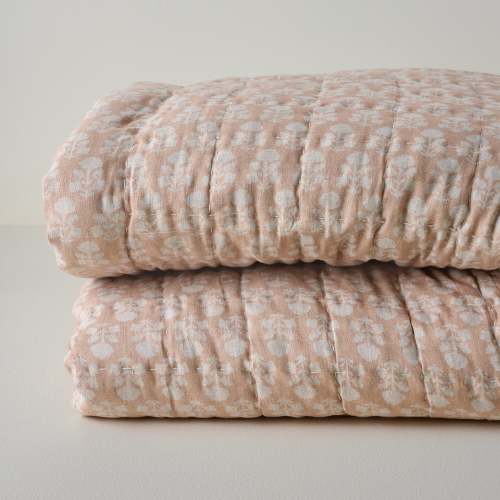 Ellie Block Print Quilt On sale with items ranging from $200.00 to $240.00, discounted from $250.00 to $300.00