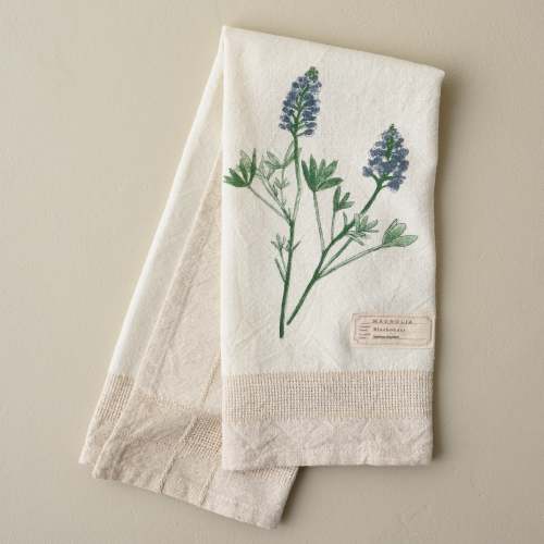Magnolia Bluebonnet Garden Tea Towel $16.00