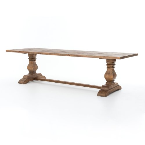 traditional wooden trestle base dining table $3499.00
