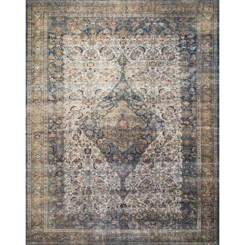 Beverly Rug Indoor Bordered Area Rugs, Non Slip Rubber Backing Modern Living Room Area Rug, Navy, 2x3, Size: 2' x 3', Blue