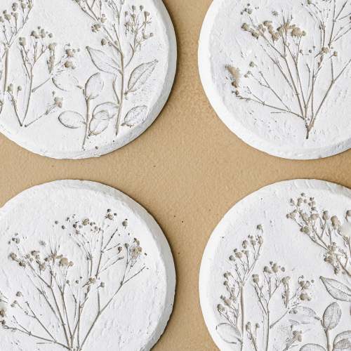 Pressed Flower Plaque Coasters 4 shown $18.00