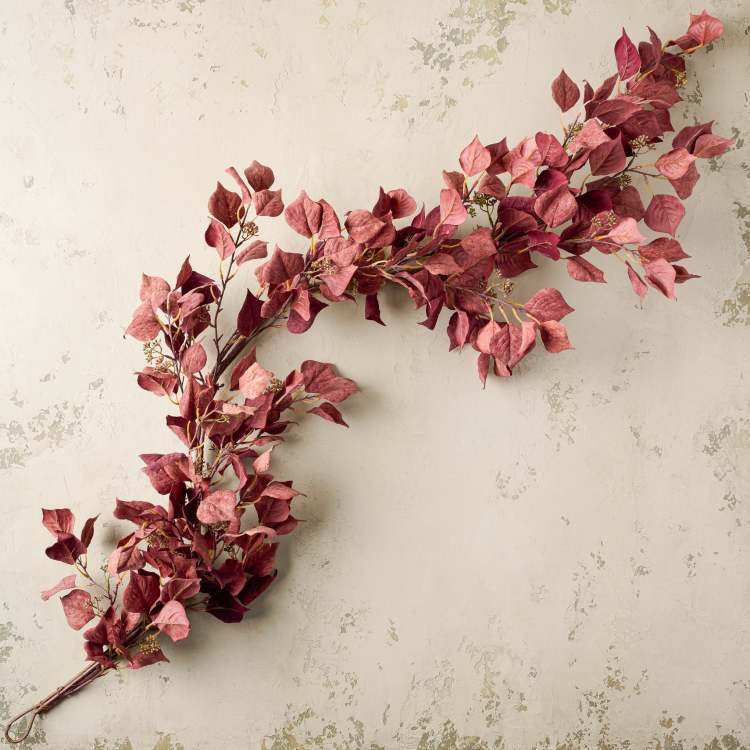 Burgundy Silver Dollar Eucalyptus Garland