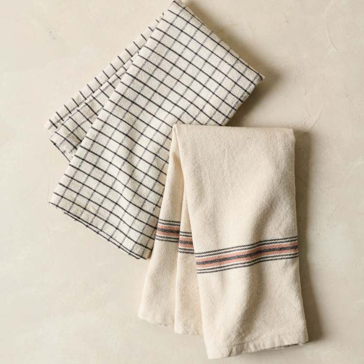 Terracotta and Black Tea Towel Set