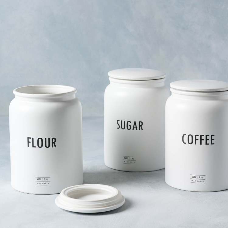 White Ceramic Modern Canister