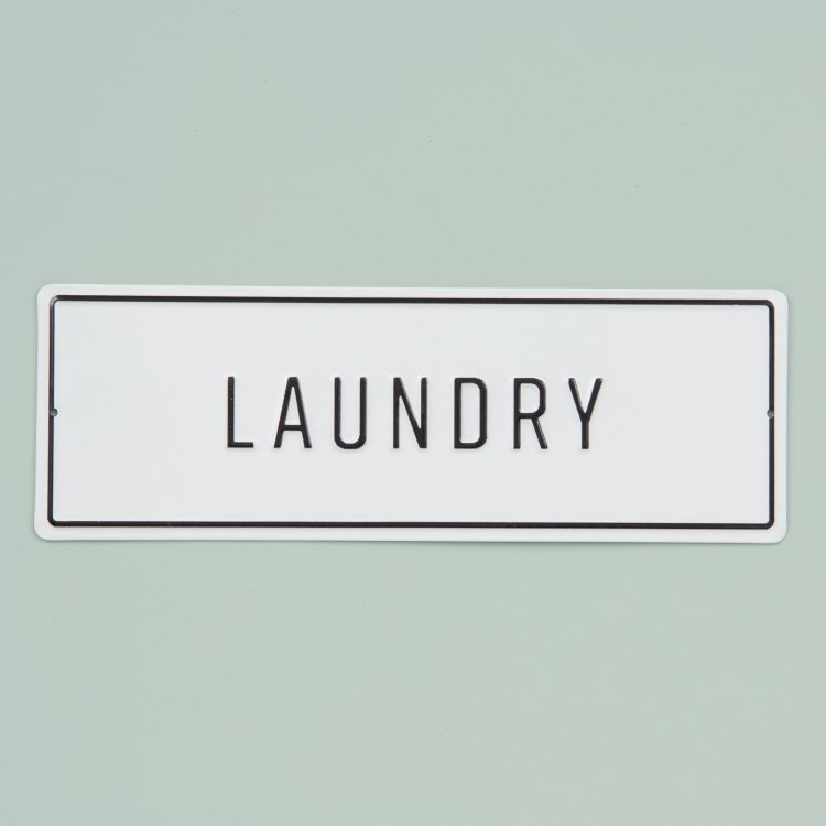 Embossed Metal Laundry Sign