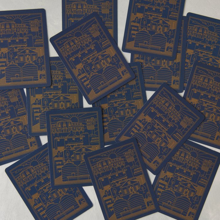 standard size playing cards deck in navy